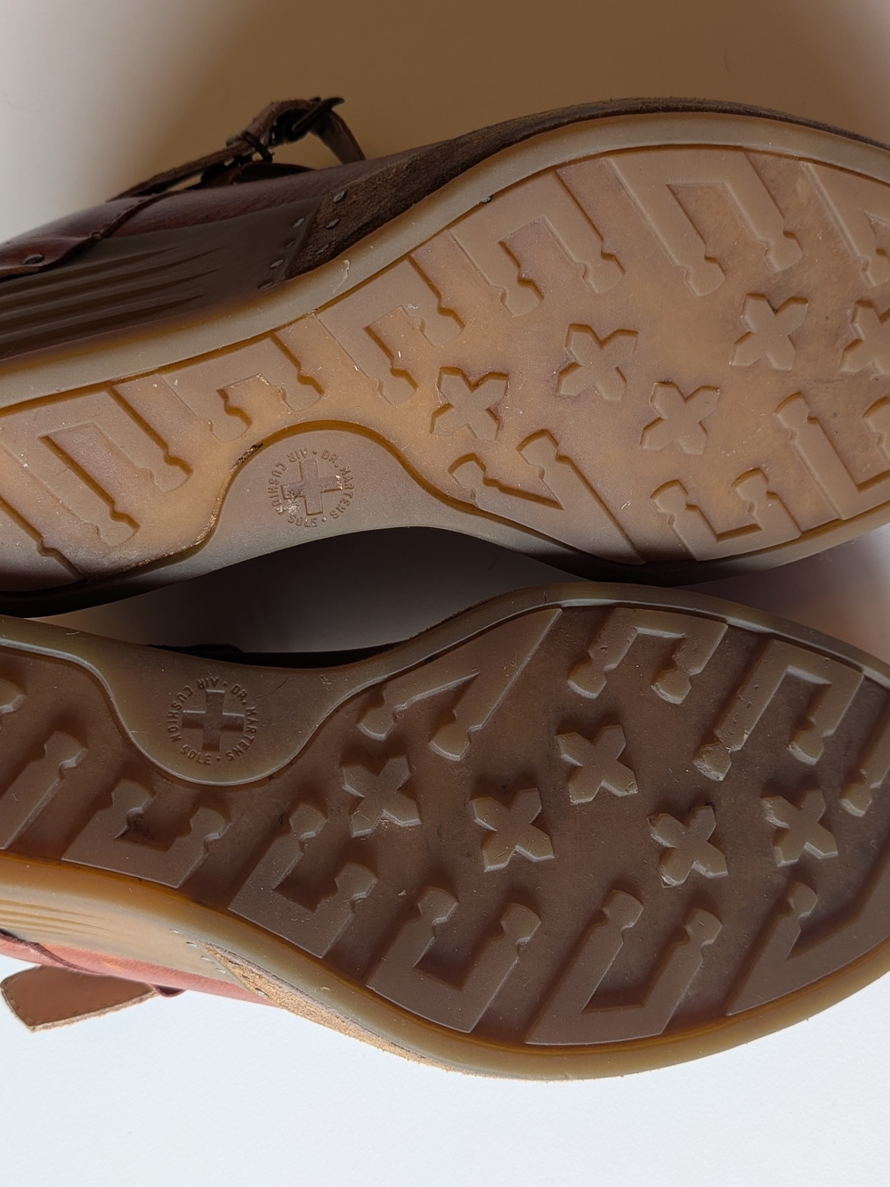 Dr. Martens Brown Leather Mary Jane Wedge Heels - Picture 4 of 7